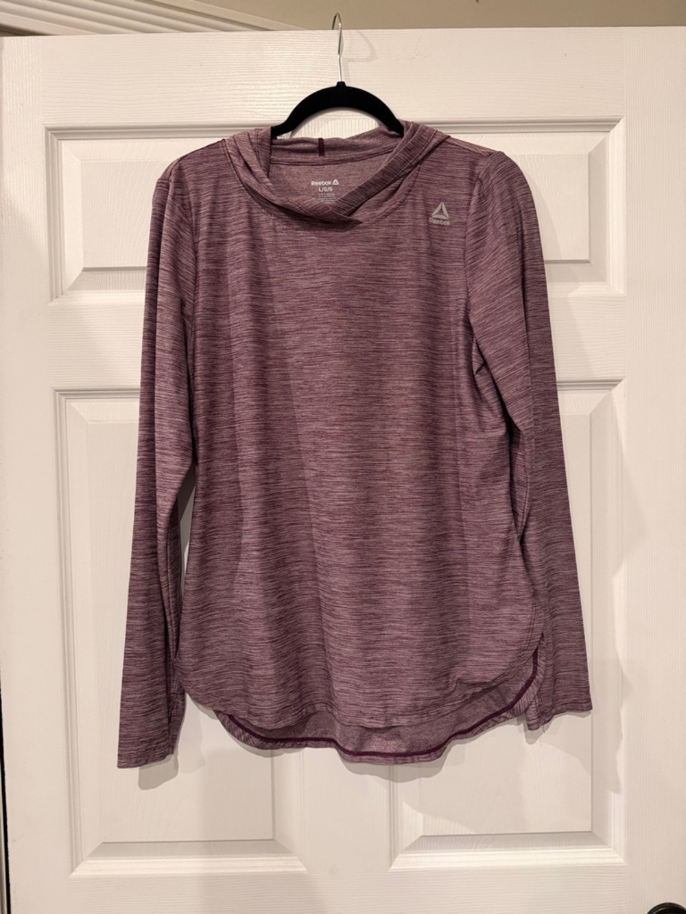 Reebok Purple Heathered Pullover Hoodie Top